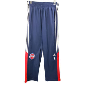 ADIDAS Men's NBA Detroit Pistons Dark Blue Drawstring Waist Warm Up Pants Size L